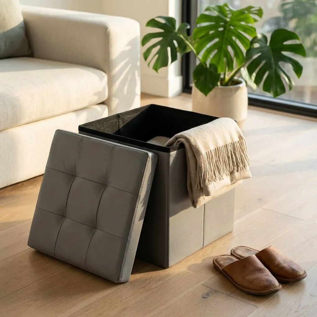 ZARA - pouf quadrato in ecopelle