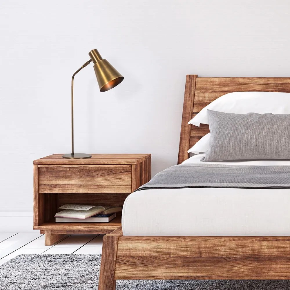 Lampada da tavolo dorata con paralume in metallo (altezza totale 50 cm) Kem – Opviq lights