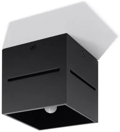 Plafoniera Quadrata da Soffitto in Alluminio LOBO G9 Nera da interno