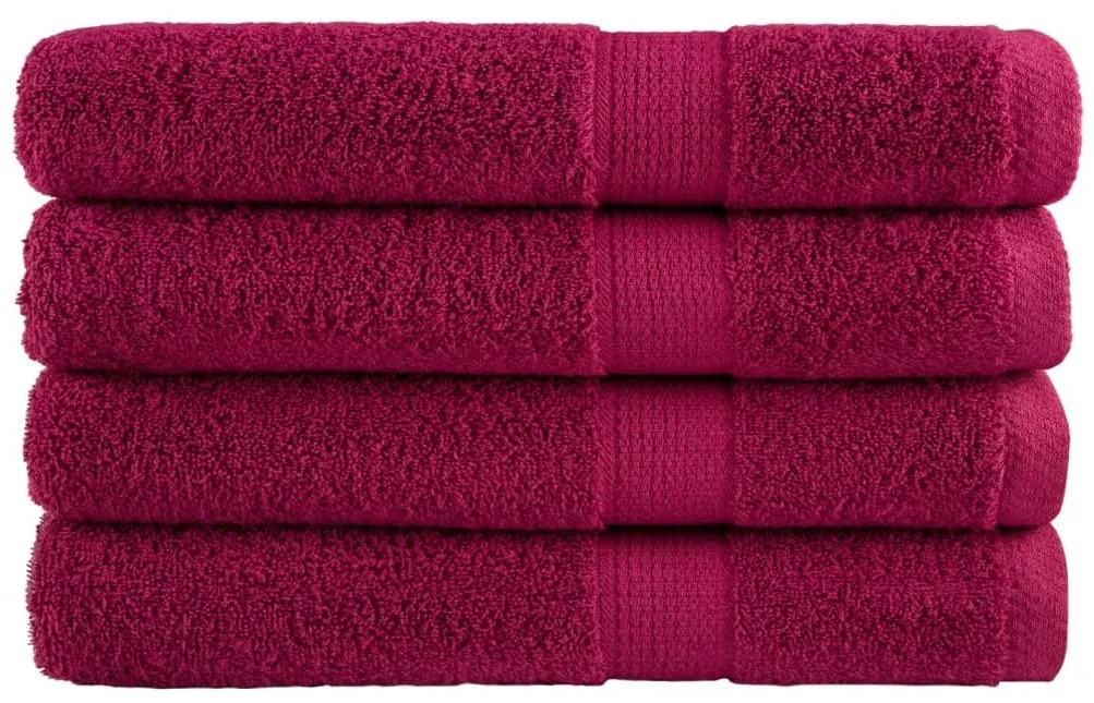 Asciugamani Per Sauna Solund 4 Pz Bordeaux 80x200cm 600gsm /