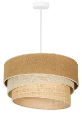 Duolla - Lampadario a sospensione con filo YUTE TRIO 1xE27/15W/230V diametro 45 cm marrone/grigio/beige