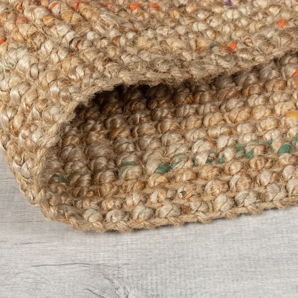 Passatoia di colore naturale in iuta tessuta a mano 60x300 cm Jute Boucle Multi – Flair Rugs