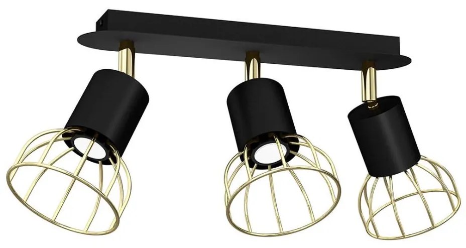 Faretto DANTE 3xGU10/25W/230V nero/oro