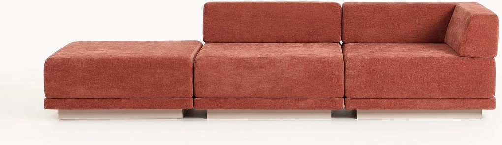 Divano componibile 4 posti con poggiapiedi Colin