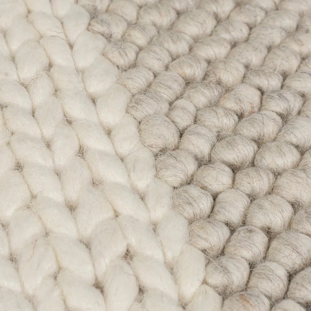 Tappeto beige tessuto a mano con lana 80x150 cm Minerals Patchwork - Flair Rugs