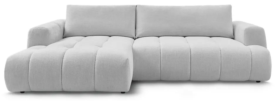 Divano angolare grigio chiaro allungabile e con contenitore (penisola a sinistra/chaise lounge) Fuji – Bobochic Paris