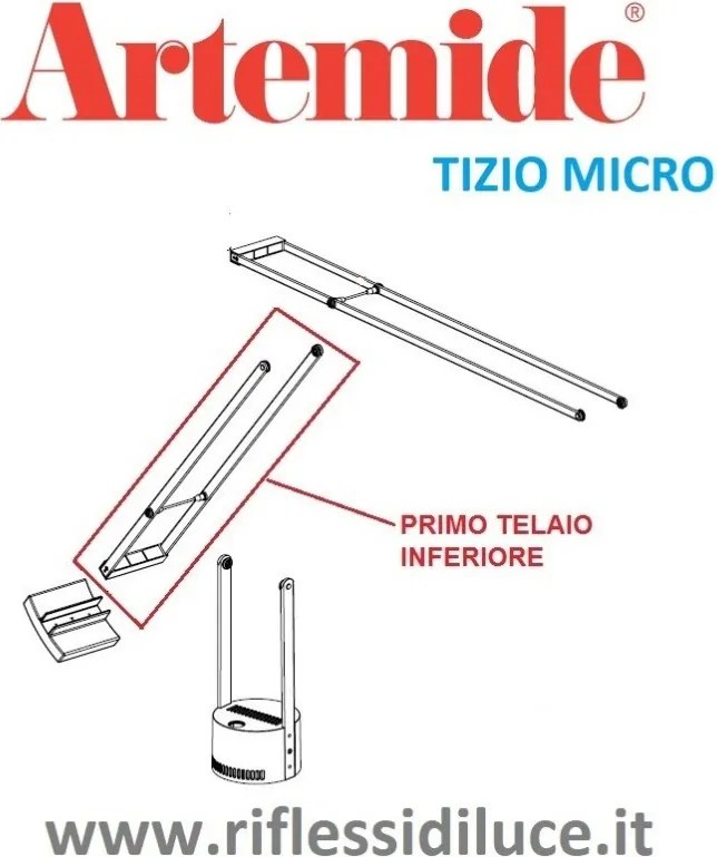 Artemide Tizio micro bianca primo telaio inferiore