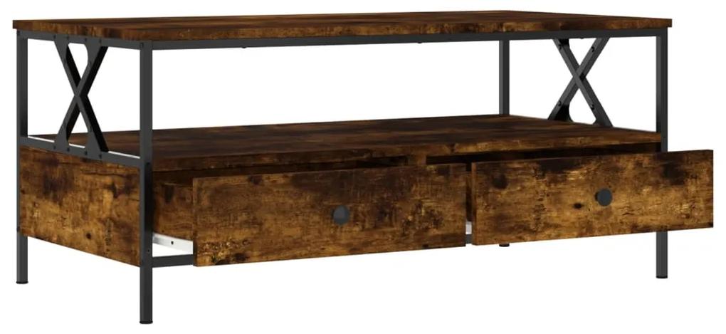 Tavolino da salotto rovere fumo 100x51x45 cm legno multistrato