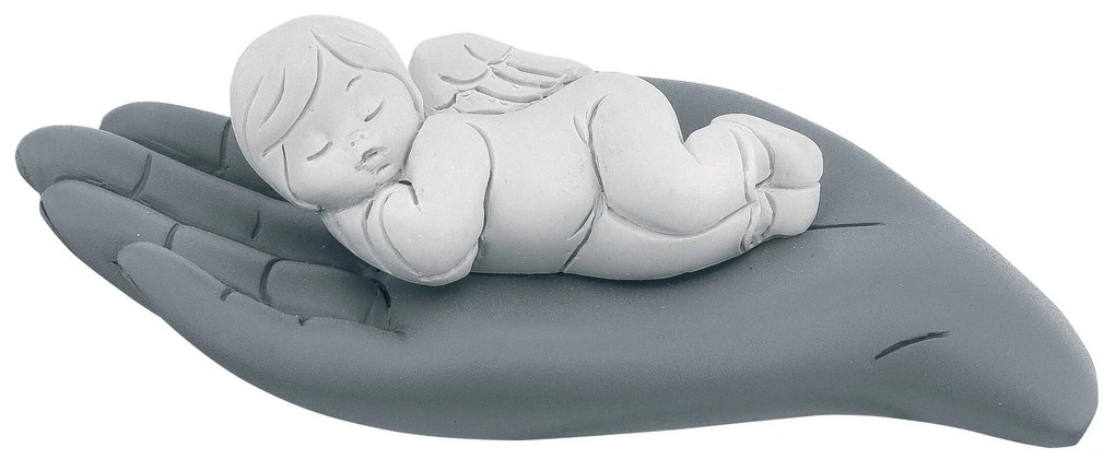 BONGELLI PREZIOSI statuetta bambino sulla mano grigia