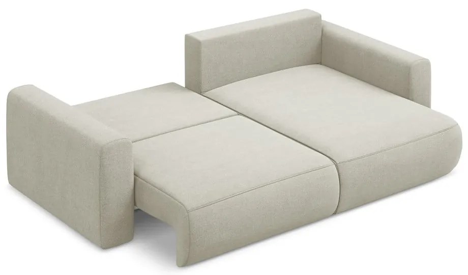 Divano angolare beige allungabile/con contenitore (con penisola a destra/con chaise lounge) Kapua – Makamii