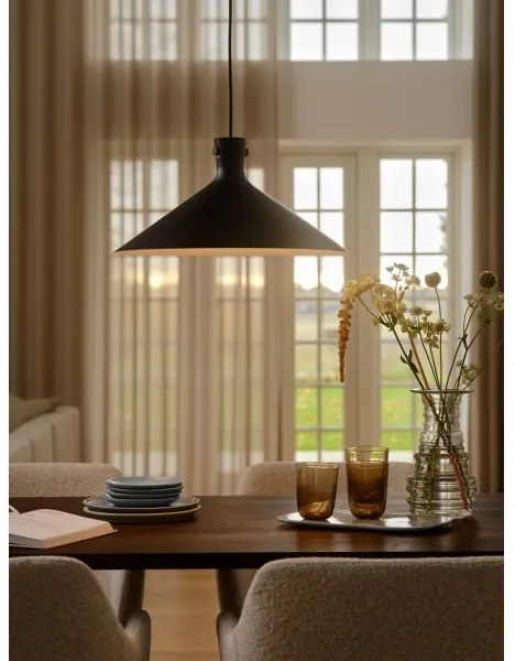 Nordlux - Lampadario a sospensione con cavo DORINA 1xE27/60W/230V nero