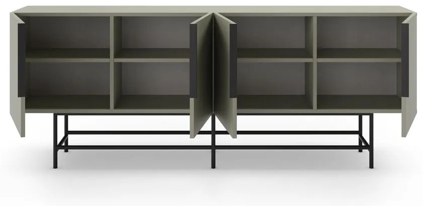 Cassettiera bassa grigio-verde 200x77,5 cm Eldia - Marckeric