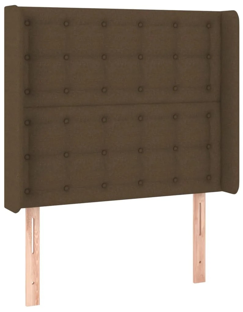 Testiera ad orecchio marrone scuro 103x16x118/128 cm in tessuto