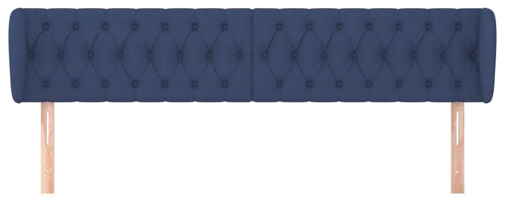 Testiera ad orecchio blu 183x23x78/88 cm in tessuto