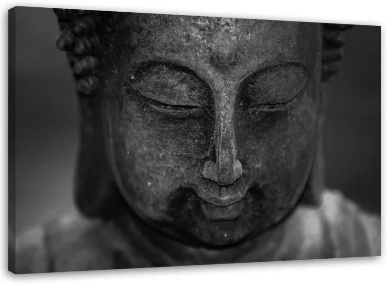 Quadro su tela, Testa di Buddha meditante