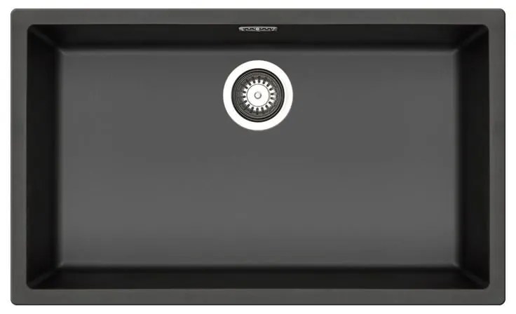 Lavello sottotop 1 vasca in fibra di vetro nero PYRAMIS Mistral L 40 x L 70 cm