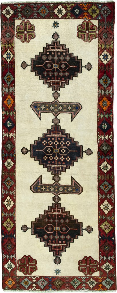 Shiraz Tappeto persiano 80x200 Beige (Iran) Annodato A Mano