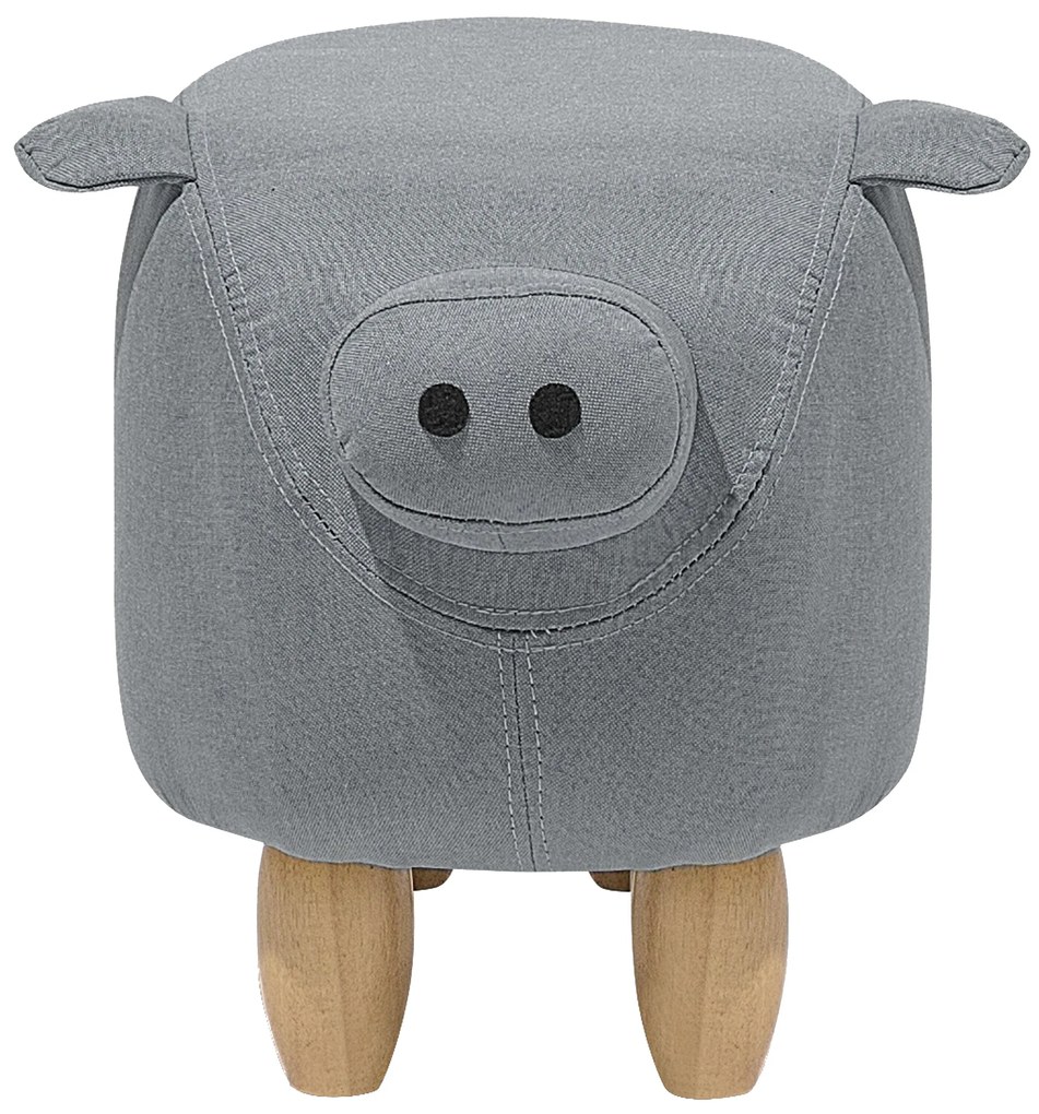 Pouf in tessuto grigio chiaro PIGGY Beliani
