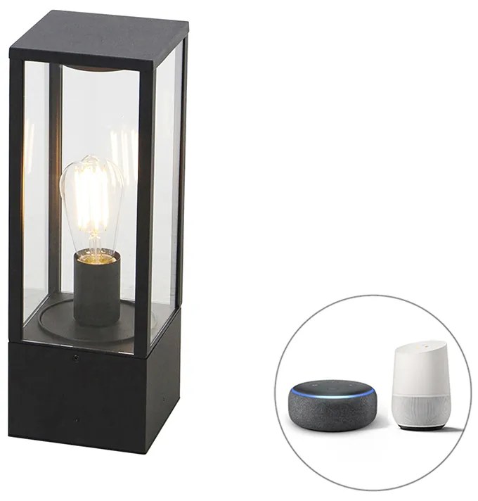 Lampada da esterno a palo intelligente nera 40 cm IP44 incl. Wifi ST64 - Charlois