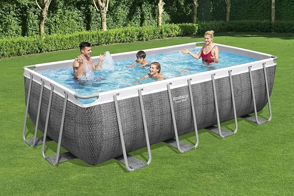 Piscina rettangolare stile rattan  488x244x122