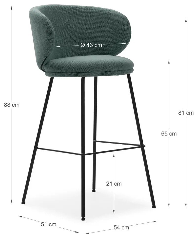 Set di sgabelli da bar verdi 2 pz (altezza seduta 65 cm) Rush - Marckeric