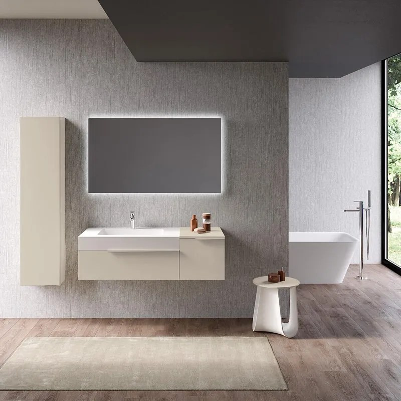 Mobile bagno sospeso con lavabo L 120 x H 36 x P 51 cm pesca per vasca a sinistra Ginevra