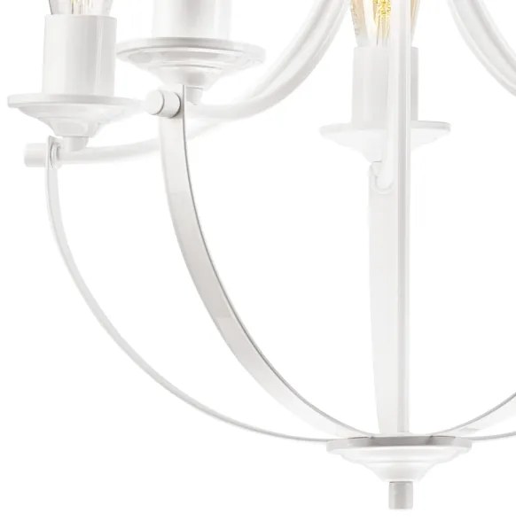 Lampadario a sospensione con catena GINA 5xE27/60W/230V bianco