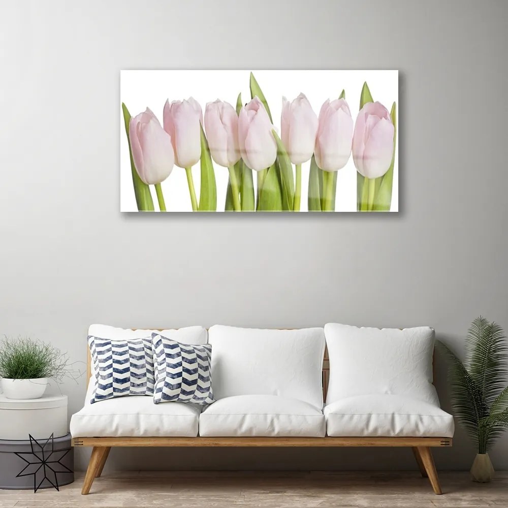 Quadro in vetro Tulipani Fiori Pianta 100x50 cm