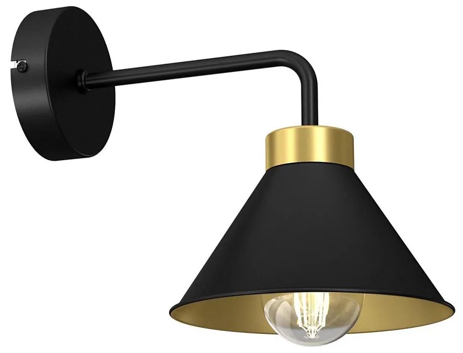 Lampada da parete DEMET 1xE27/60W/230V nero/oro