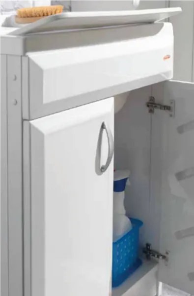 Mobile lavatoio con 2 ante 60x60 cm in Pvc con vasca in resina Bianco