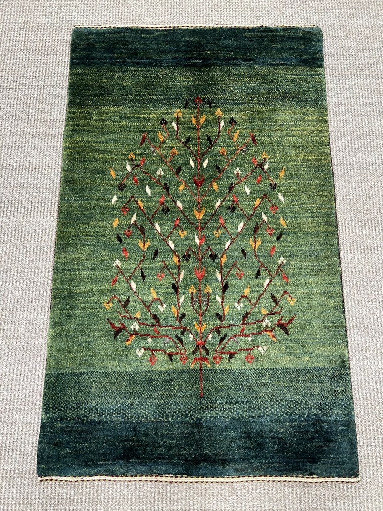 Loribaft Tappeto persiano 100 x 60 Verde (Iran) Annodato A Mano