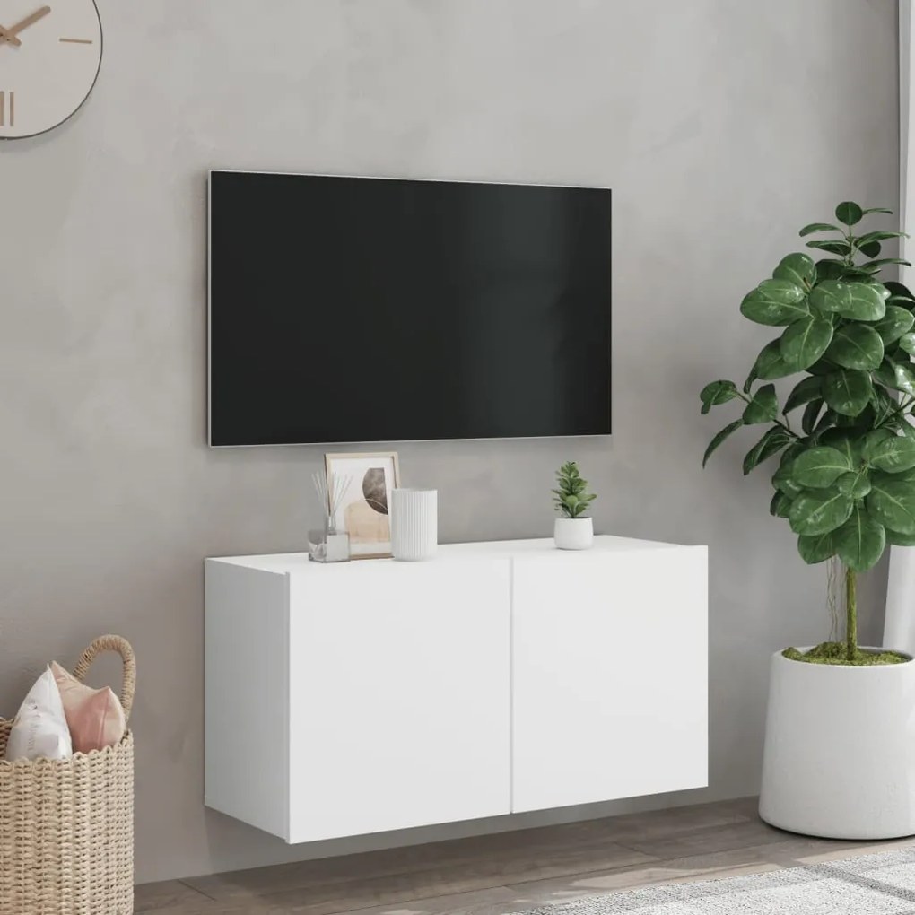 Mobile tv a parete bianco 80x30x41 cm