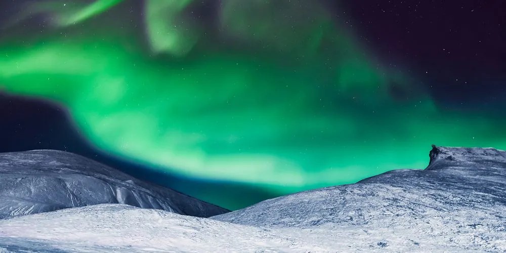 Stampa su tela – Aurora boreale nel cielo