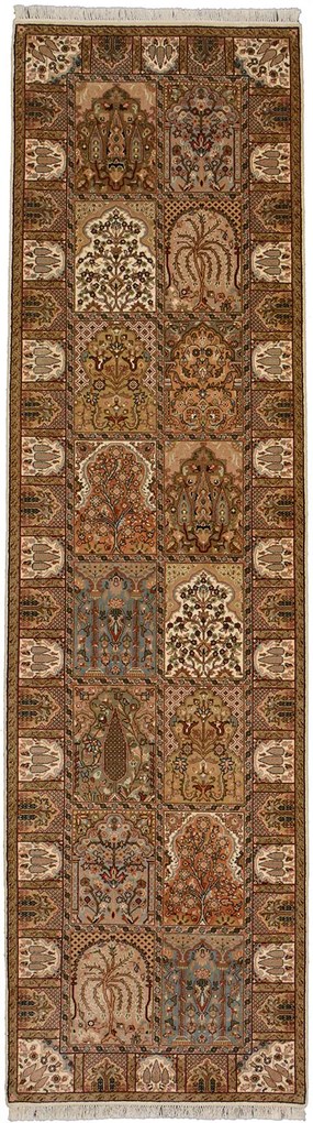 Ghom Tappeto 80x300 Beige (Indian) Annodato A Mano