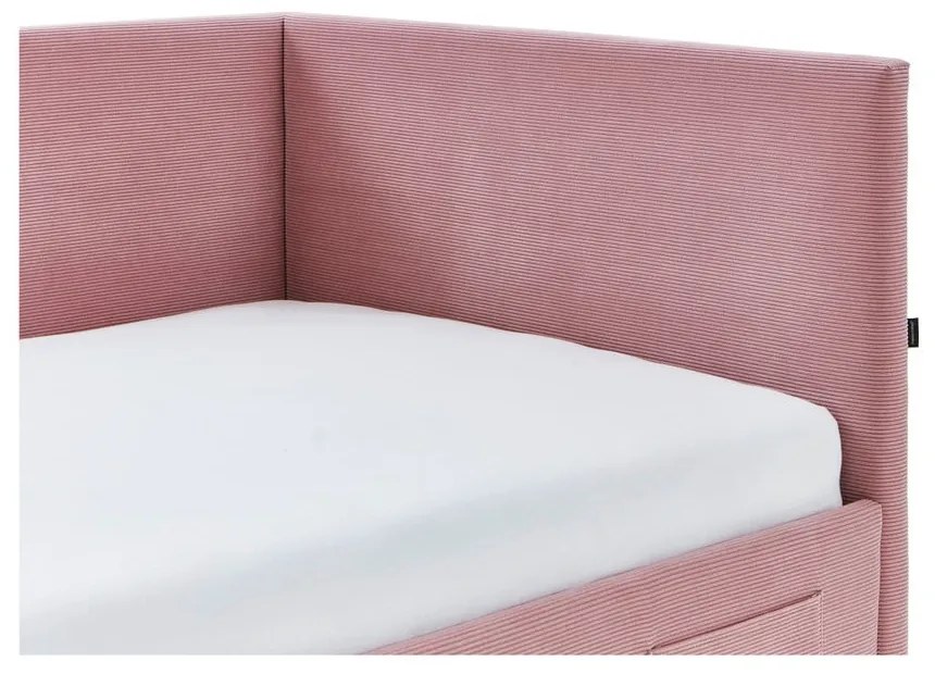 Letto da bambini con sponde rosa imbottito rete non inclusa 140x200 cm Cool – Meise Möbel