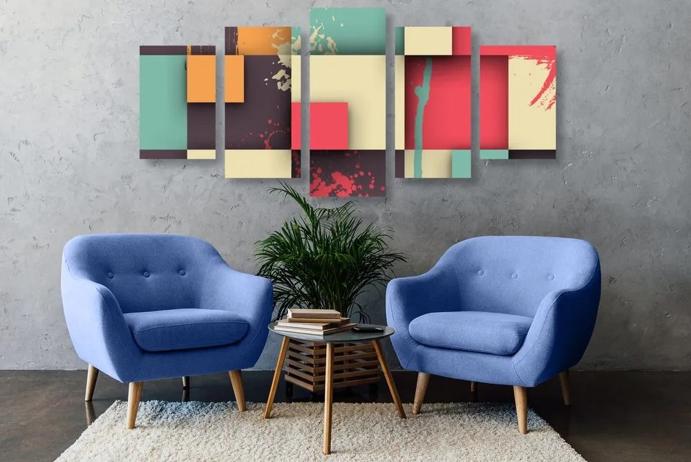 Quadri 5 pezzi – Texture astratta