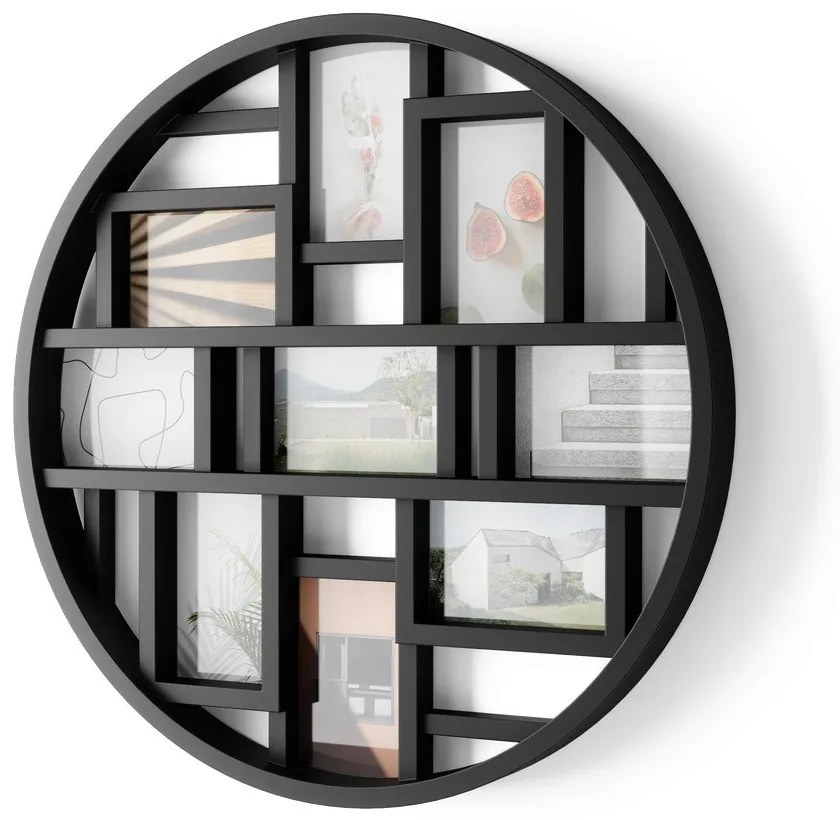 Cornice da parete in plastica nera Luna - Umbra