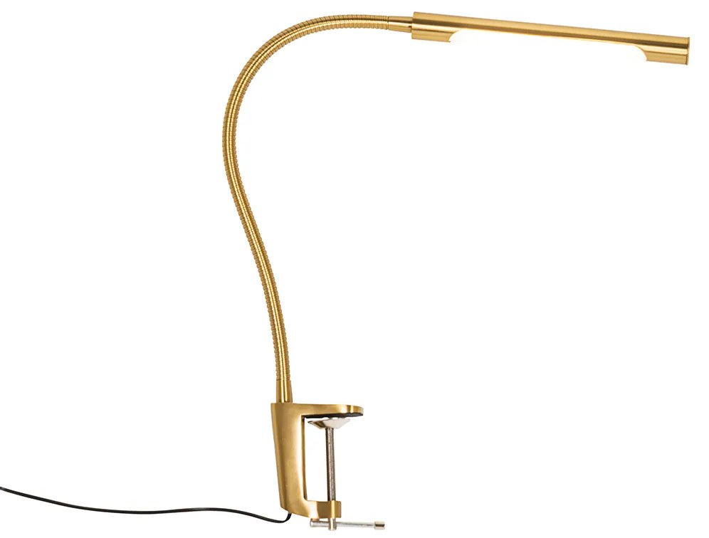 Lampada da tavolo a morsetto in ottone con LED e dimmer touch - Lionard