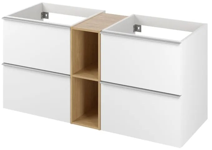 Mobile da bagno sospeso sotto lavabo L 120 x H 55 x P 45 cm bianco laminato opaco, 4 cassetti SENSEA Modern