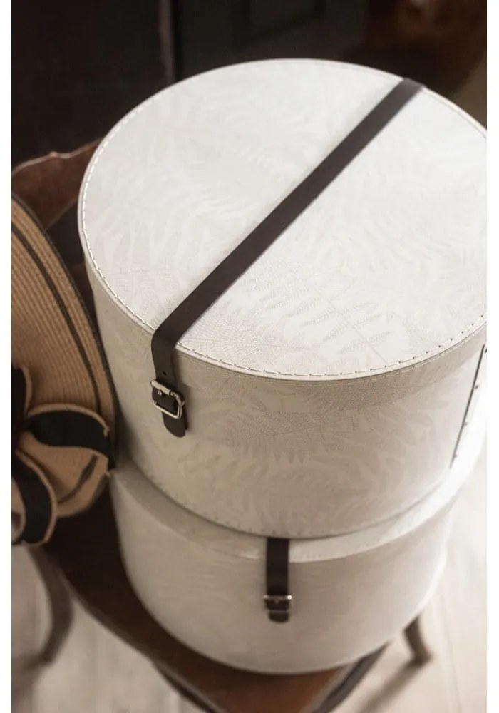 Scatole in set con coperchio color crema in cartone 2 pz ø 37,5x25,5 cm Rut Paper Laminate – Bigso