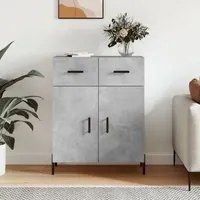 Credenza Grigio Cemento 69,5x34x90 cm in Legno Multistrato 827992