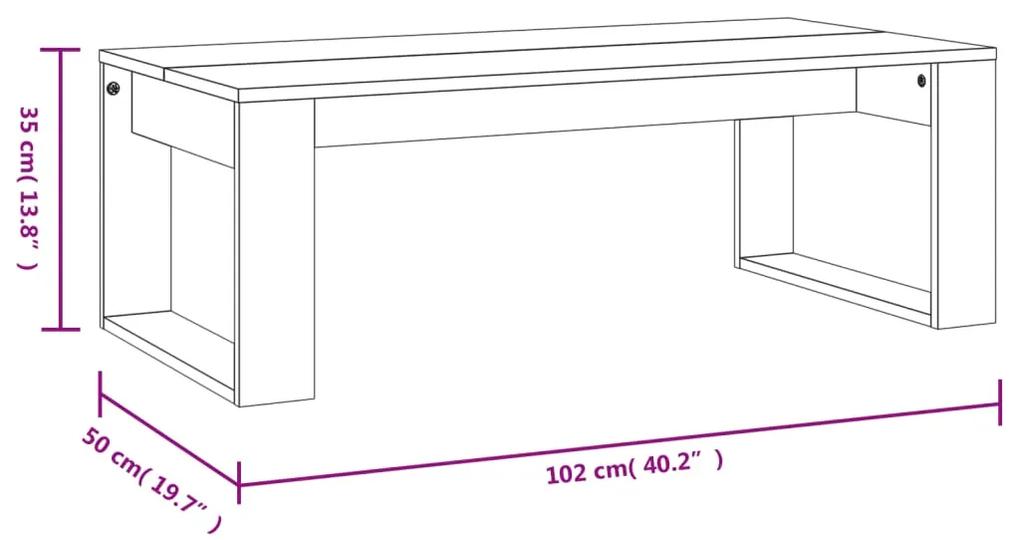Tavolino da Salotto Bianco Lucido 102x50x35cm Legno Multistrato