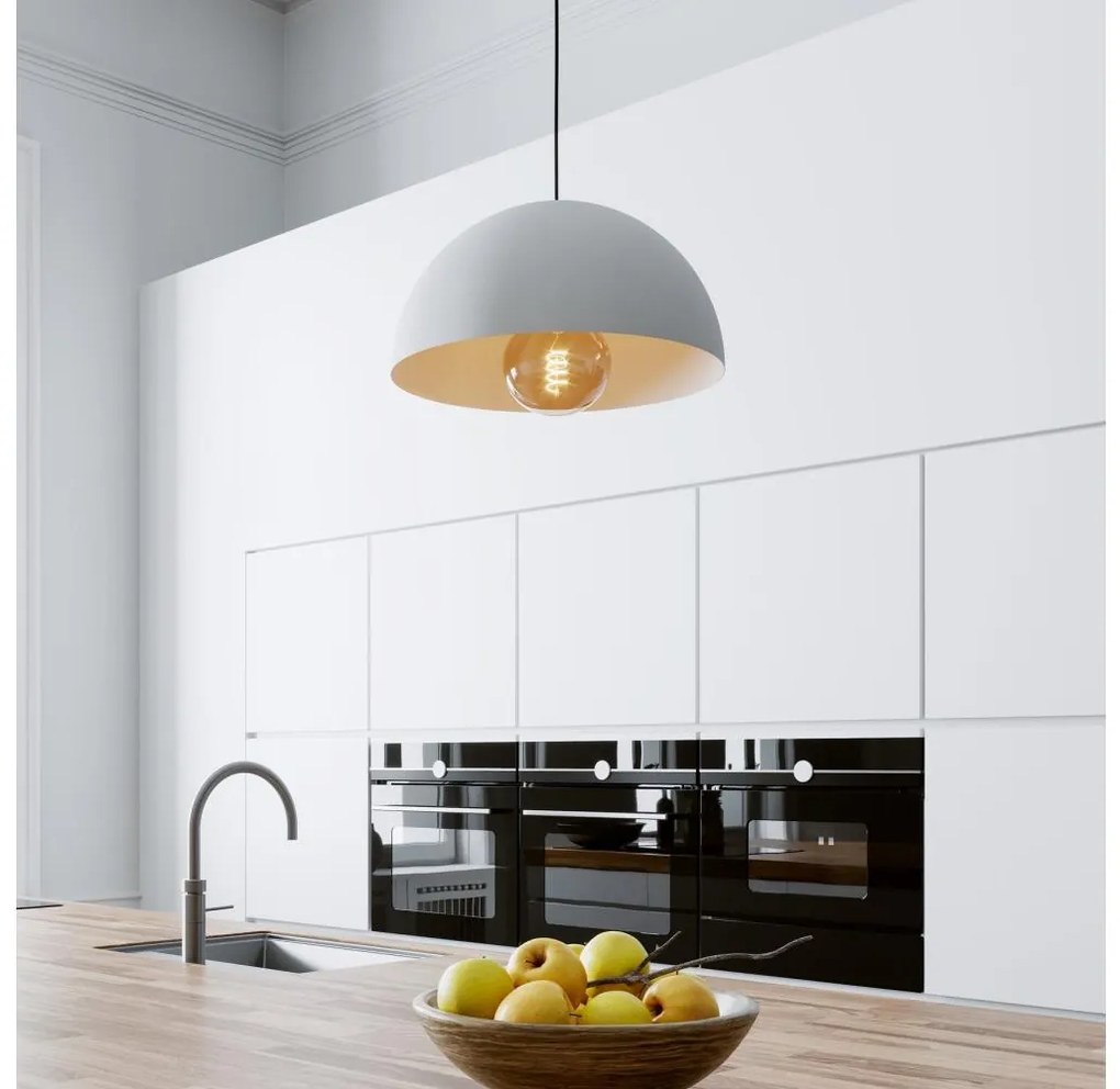 Eglo 901136 - Lampadario a sospensione con filo GAETANO 1xE27/40W/230V diametro 38 cm bianco