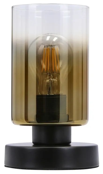 Lampada da tavolo nera con paralume in vetro (altezza 20 cm) Aspra - Candellux Lighting