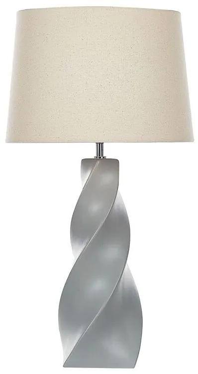 Lampada da tavolo ceramica grigio e beige 71 cm BELAYA Beliani