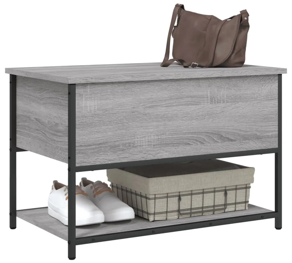 Panca portaoggetti grigio sonoma 70x42,5x47cm legno multistrato