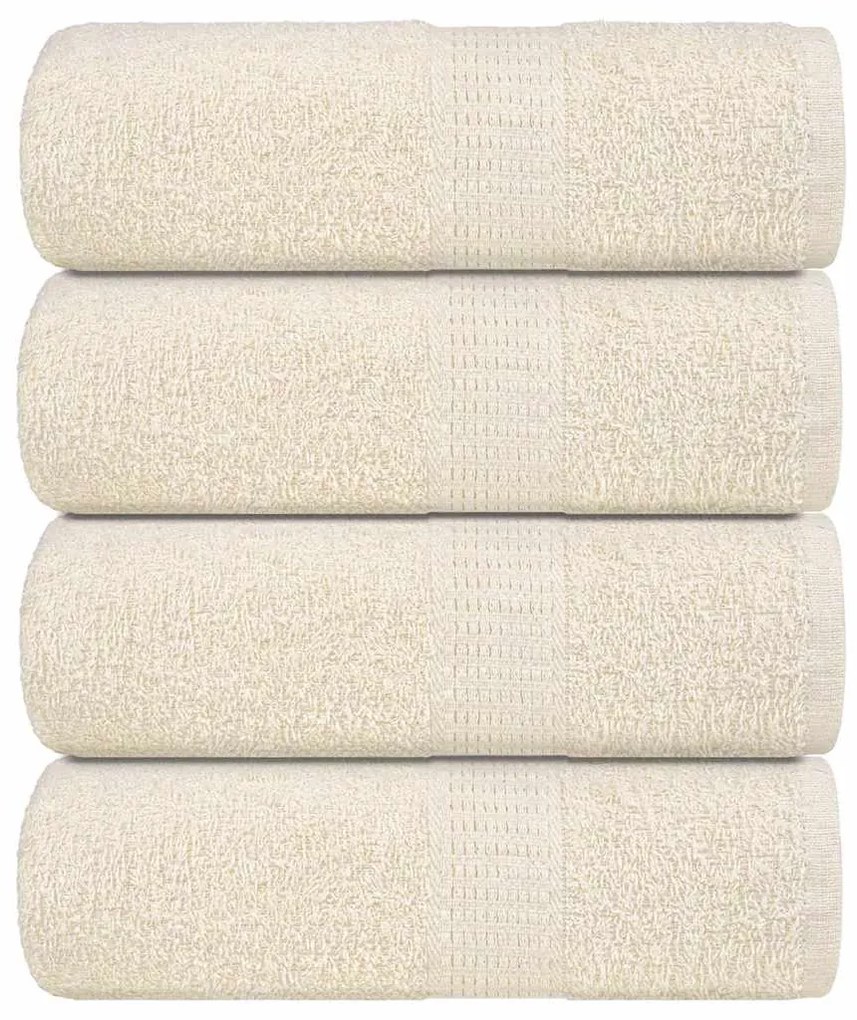 Asciugamani Ospiti 4 Pz Crema 30x50 Cm 360 G/m² 100% Cotone /