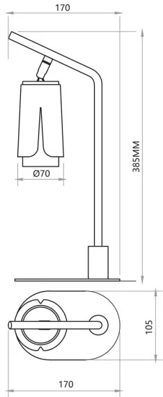 Lampada da tavolo FIORE 1xGU10/8W/230V nero