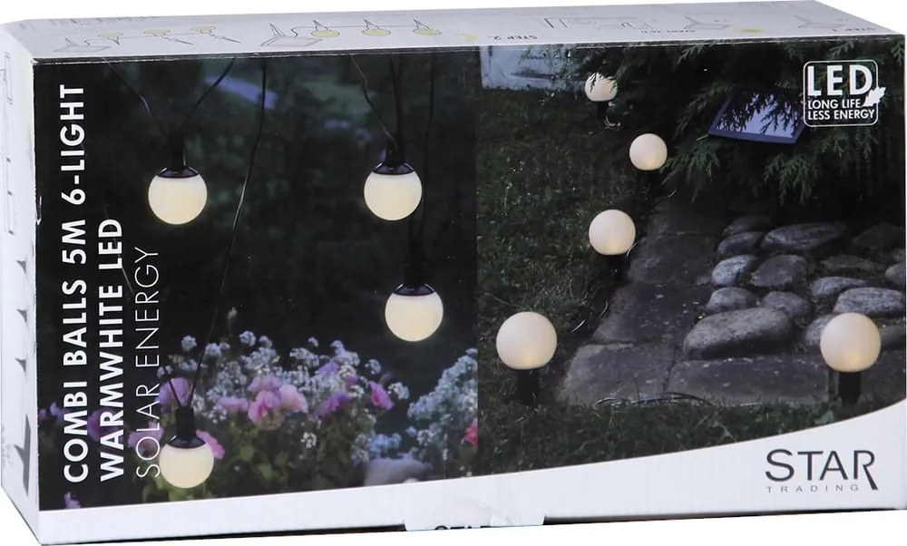 Catena luminosa solare a LED per esterni, lunghezza 5 m Globus - Star Trading
