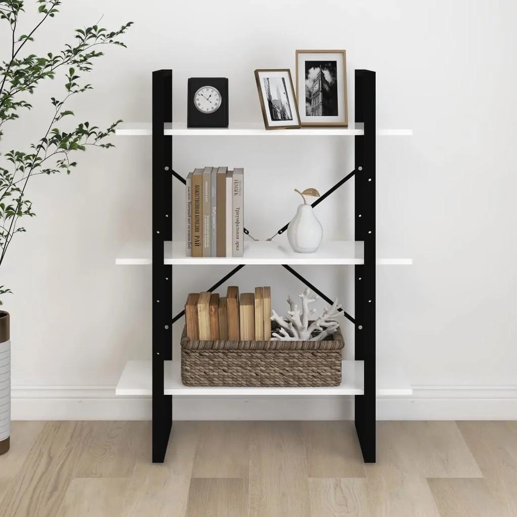 Libreria bianca 80x30x105 cm in legno multistrato
